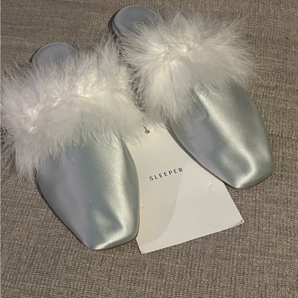 Sleeper Manon Mules Feather Silk Slippers